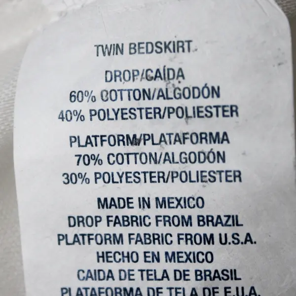 Lot Of 2 Mainstays Home Solid White Color Twin Sized Bed Skirts Cotton/Polyester