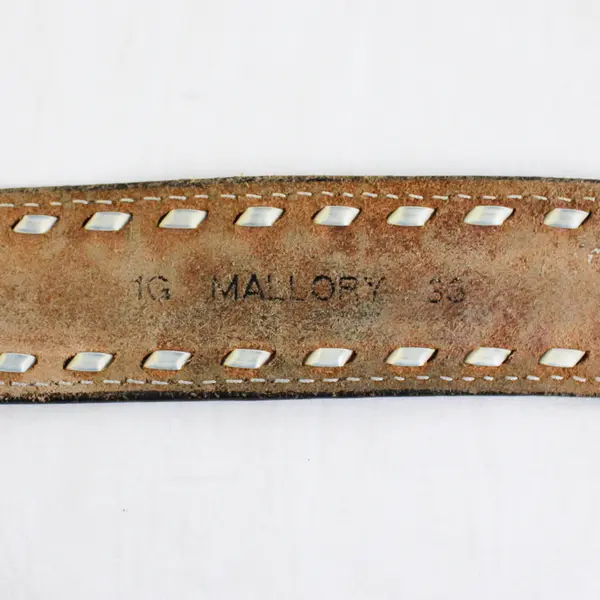 Mallory Tooled Belt Dark Brown Leather Floral Western Size 33