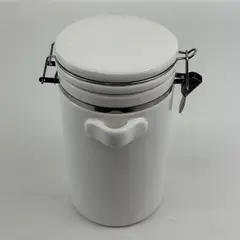 Chef's Counter 8 " Tall White Ceramic Canister With Bail Lid