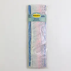 Vintage Wright's Nylon White Pink Scallop Sewing Trim 2.5 Yards 