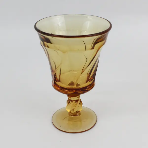Set of 5 Fostoria Jamestown Amber Water Goblets 5 7/8"