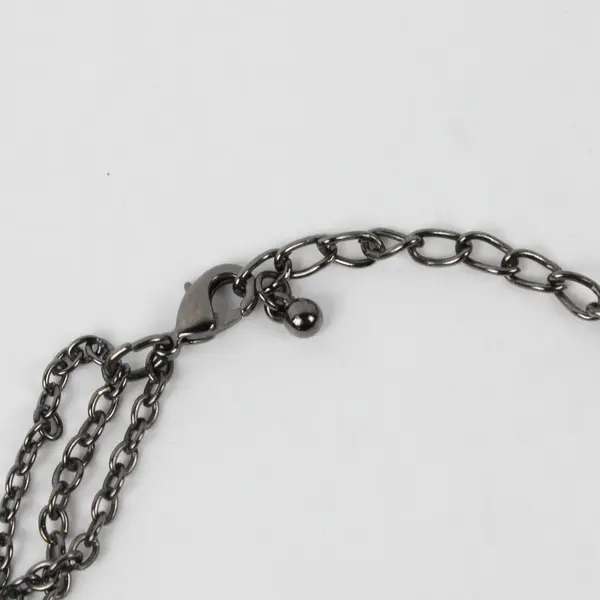 Vintage Black and Gray Beaded Multi-Strand Necklace 20"