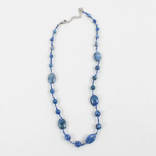 Lot of 3 Beaded Necklaces Lapis Malachite Jasper 21"