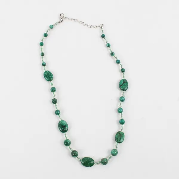 Lot of 3 Beaded Necklaces Lapis Malachite Jasper 21"