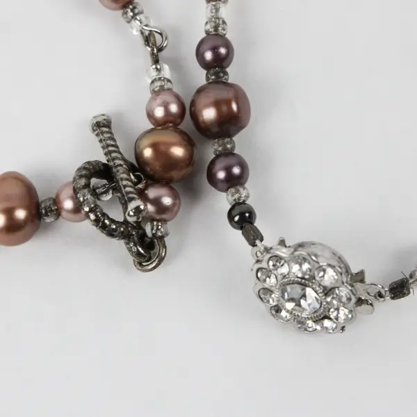 Lot of 2 Multicolor Faux Pearl Beaded Bracelets 7"