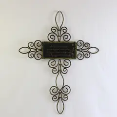 Dicksons Large Metal Distressed Wall Cross Serenity Prayer on Mirror