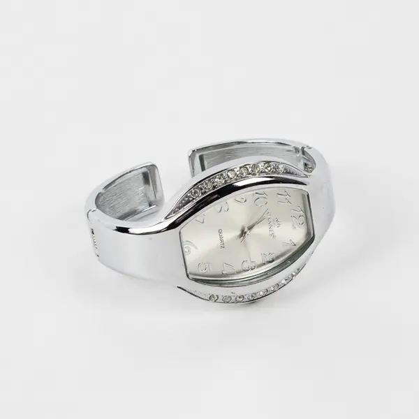 Cannes Quartz Stainless Steel Cuff Watch Needs Battery UNTESTED