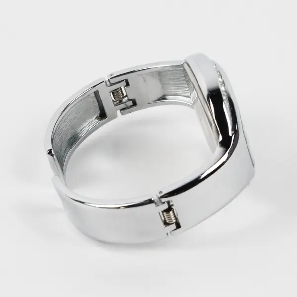 Cannes Quartz Stainless Steel Cuff Watch Needs Battery UNTESTED