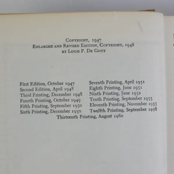 Vintage The Gold Cook Book Louis P De Gouy Enlarged & Revised 1960 Hardcover DJ