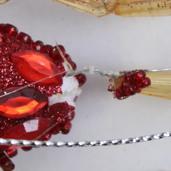 Lot of 2 Vintage Red Cardinal Hanging Ornaments 2.8" Tall