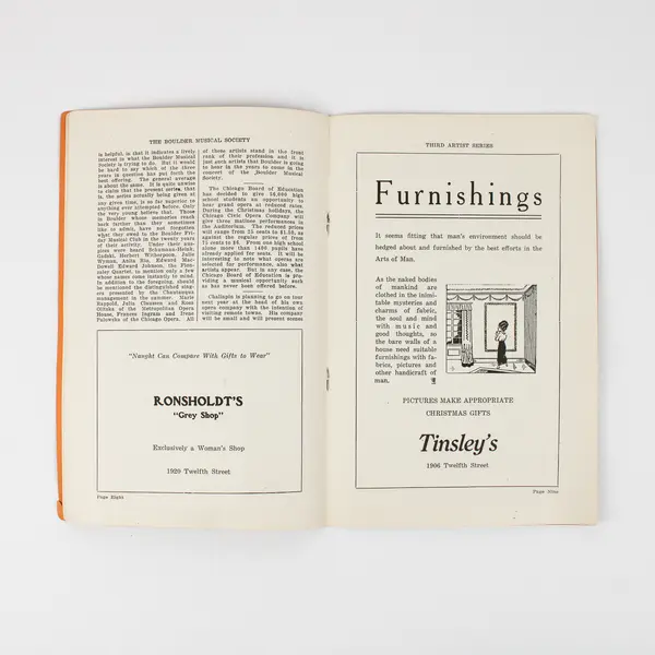 Boulder Musical Society Third Season 1923-24 Program University Of Colorado