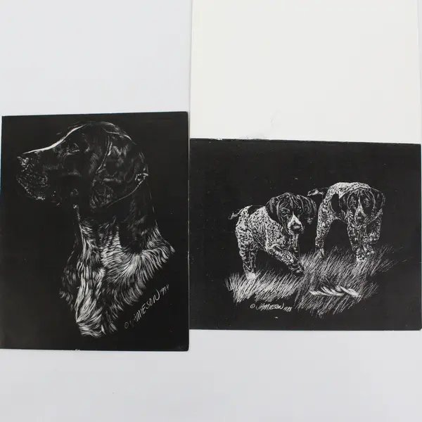 Lot of 9 Rimrock Studio German Pointer Dog Notecards Judy Jamieson Art