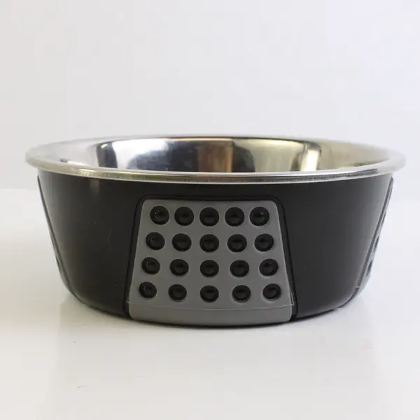 Unbranded Spot Ethical Pet Dog Feeding Bowl Tribeca Black Stainless Steel 55oz