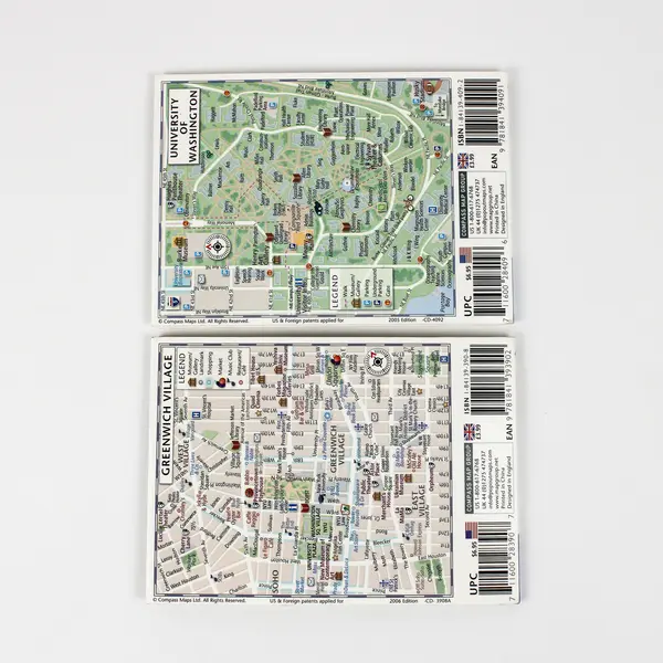 Lot Of 2 Specialty Popout Maps New York City Seattle Compass Maps