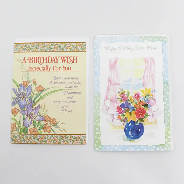 Lot of 8 Vintage and Modern Floral Birthday Cards with Envelopes