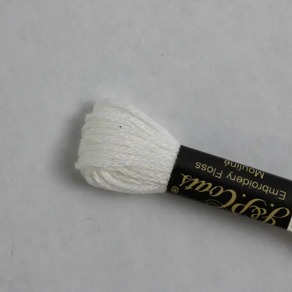 Lot of 10 Small Skeins of J.&P. Coats White Embroidery Floss, New 8.75 yds. ea.