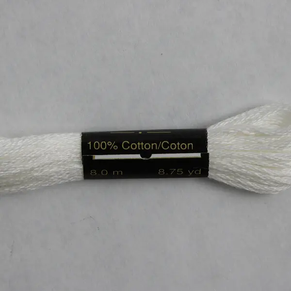 Lot of 10 Small Skeins of J.&P. Coats White Embroidery Floss, New 8.75 yds. ea.