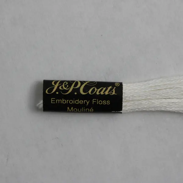 Lot of 10 Small Skeins of J.&P. Coats White Embroidery Floss, New 8.75 yds. ea.