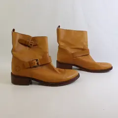 Tory Burch Women's 9M Mustard Strappy Leather Ankle Boots