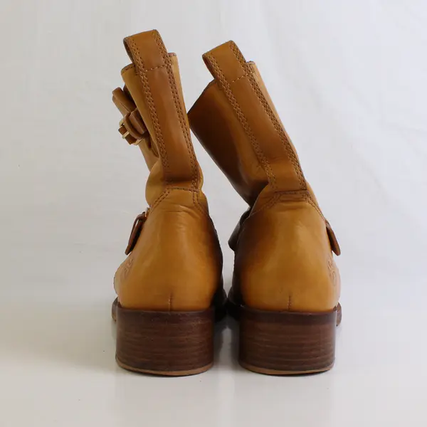 Tory Burch Women's 9M Mustard Strappy Leather Ankle Boots