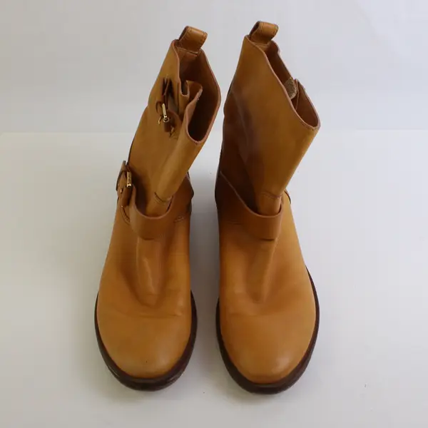 Tory Burch Women's 9M Mustard Strappy Leather Ankle Boots