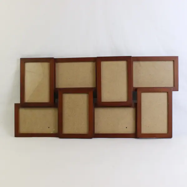 Harbortown Industries Brown Wood Collage Photo Frame 8-Opening 4x6 Picture
