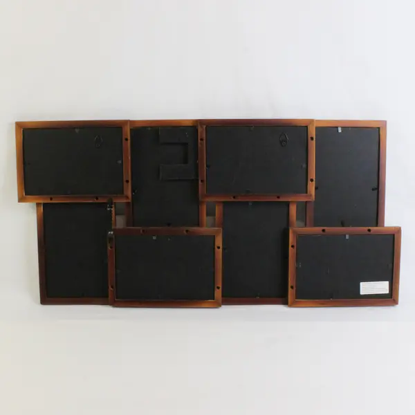 Harbortown Industries Brown Wood Collage Photo Frame 8-Opening 4x6 Picture