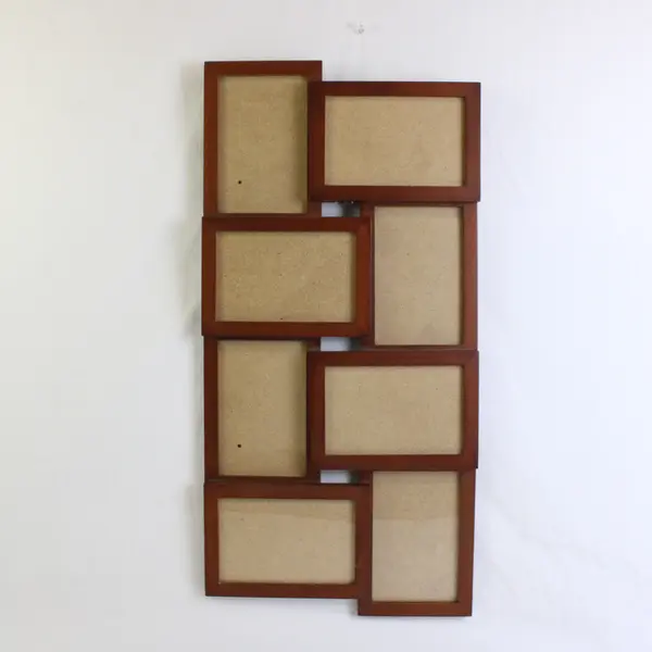Harbortown Industries Brown Wood Collage Photo Frame 8-Opening 4x6 Picture