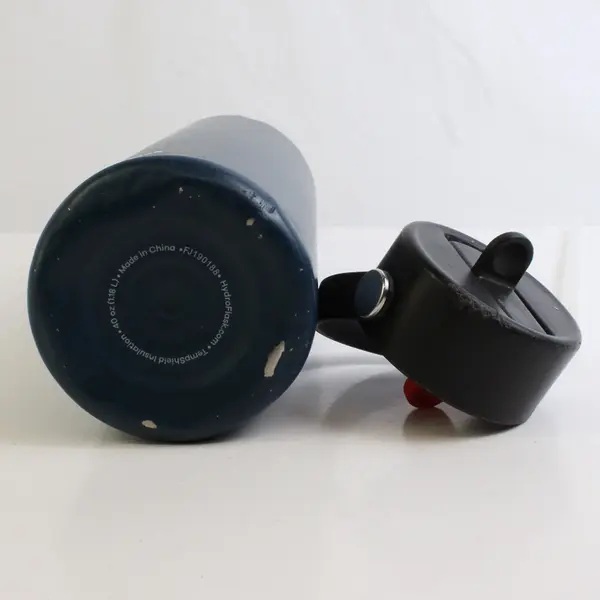 Hydro Flask Blue 40 Oz Wide Mouth With Flex Straw Stainless 12.75" Tall