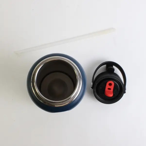 Hydro Flask Blue 40 Oz Wide Mouth With Flex Straw Stainless 12.75" Tall