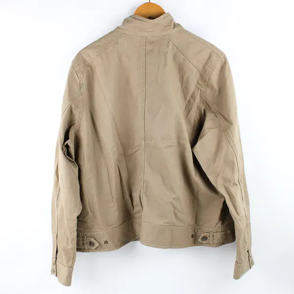 Eddie Bauer Women's XXL Brown Full Zip/Snap Cargo Long Sleeve Jacket