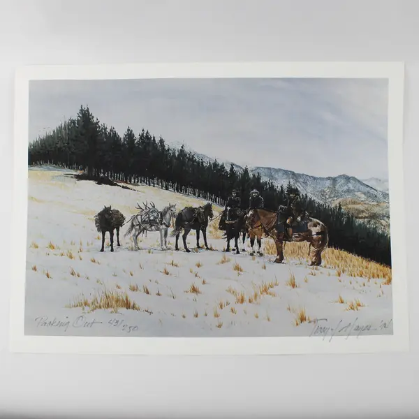 Packing Out by Tracy J. Hayes Art Print 1994 Western 43/250