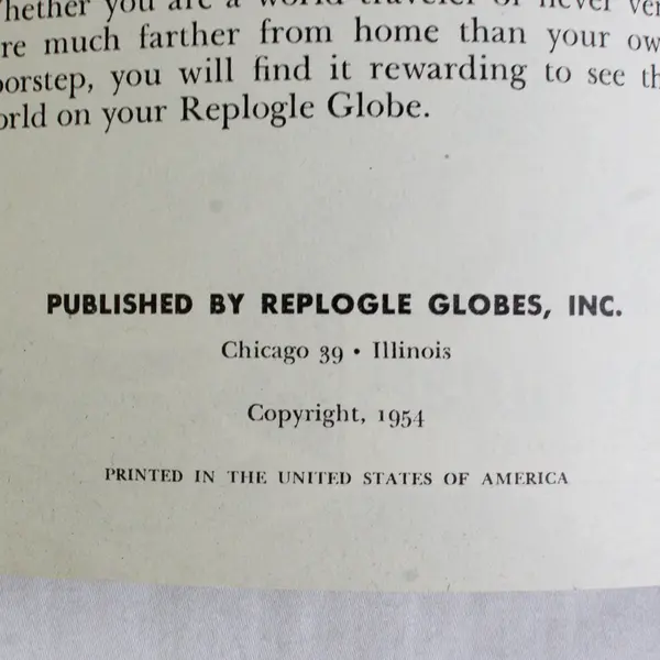 The Story of the Globe 1954 Manual Companion Literature Replogle Globes