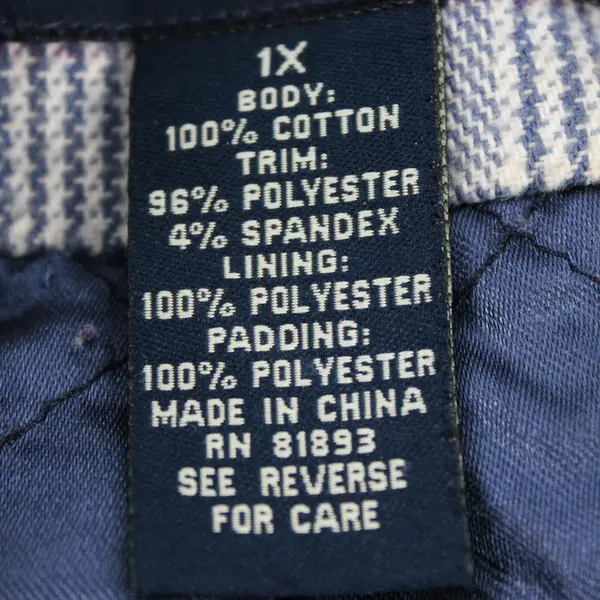 Vintage Denim & Co Men's 1X Blue Plaid Collared Full Zip/Snap Jacket