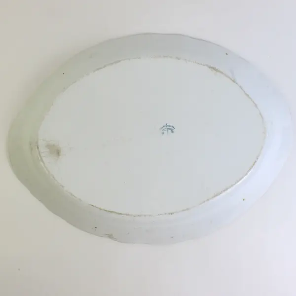 Unbranded Semi Porcelain Solid White Color Oval Platter 17.5" Long