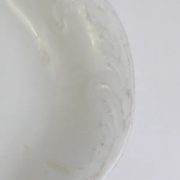 Unbranded Semi Porcelain Solid White Color Oval Platter 17.5" Long