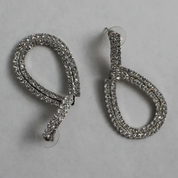 Women's Faux Diamond Crystal Teardrop Pierced Fashion Earrings - Lightweight