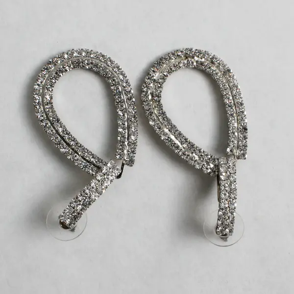 Women's Faux Diamond Crystal Teardrop Pierced Fashion Earrings - Lightweight