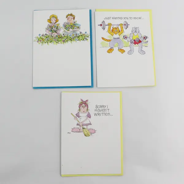 Lot of 3 Vintage Current Inc. Quips Greeting Cards with Envelopes