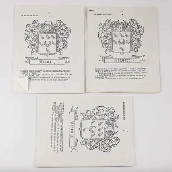 Lot Of 3 Frank Beaudry Family History Genealogy 1991 Photocopies