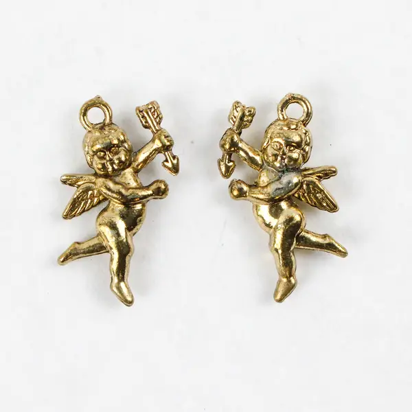 Pair of Cherub Angel Charms with Hanging Hooks
