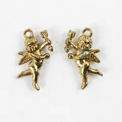 Pair of Cherub Angel Charms with Hanging Hooks