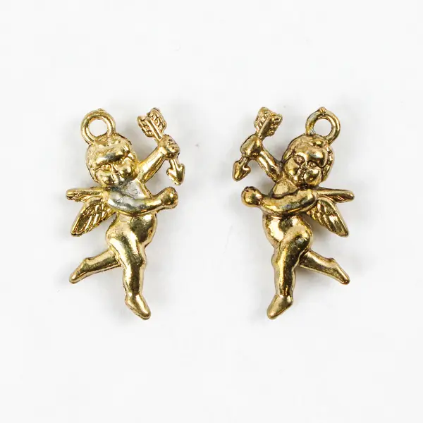Pair of Cherub Angel Charms with Hanging Hooks