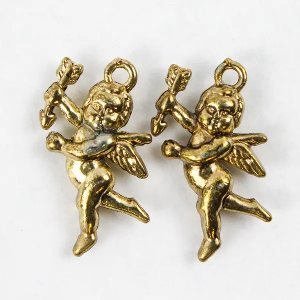 Pair of Cherub Angel Charms with Hanging Hooks