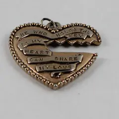 Fashion Jewelry Key To My Heart Charm Pendant with Hook, No Key
