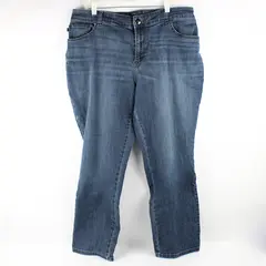 Lee Women's 40Wx30L Medium Wash Relaxed Fit Straight Leg Mid Rise Denim Jeans