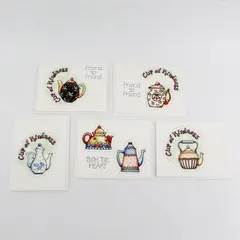 Lot of 5 Handmade Cup Of Kindness Blank Notecards