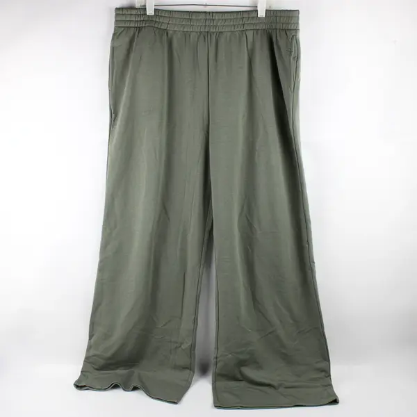 NWT Max & Mia Women's XXL Green Wide Leg Elastic Waist Sweat Pants
