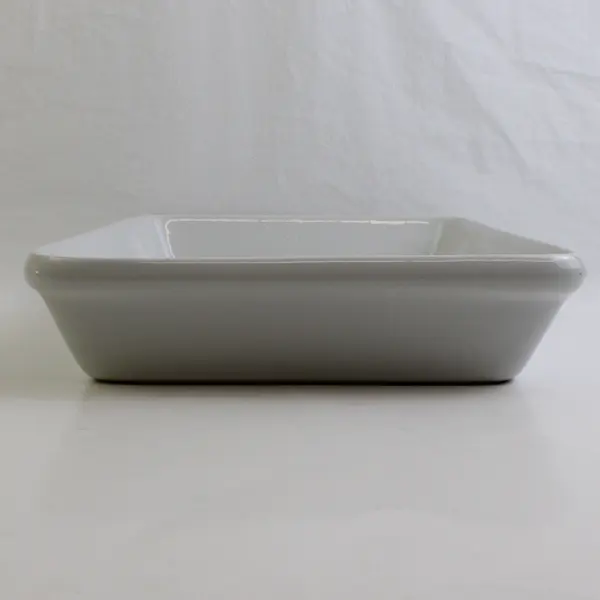 Unbranded Solid White Color Ceramic Rectangular Casserole Dish 15" Long