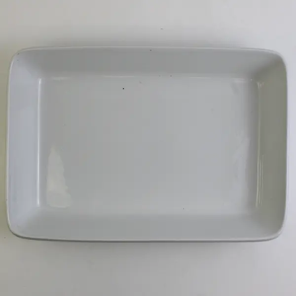 Unbranded Solid White Color Ceramic Rectangular Casserole Dish 15" Long
